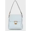 Light blue leather backpack