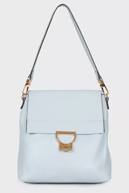 Light blue leather backpack