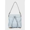 Light blue leather backpack