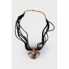 Gold plated crescent moon pendant