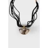 Gold plated crescent moon pendant