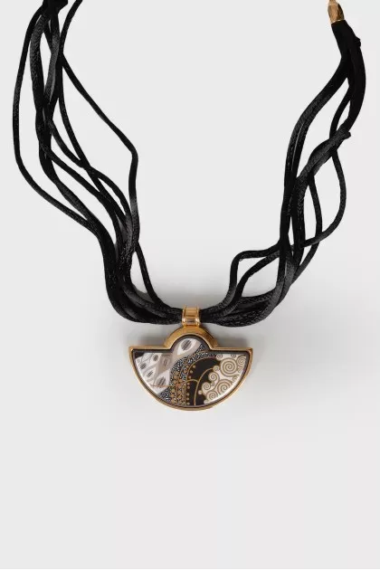Gold plated crescent moon pendant