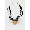 Gold plated crescent moon pendant