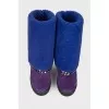 Insulated uggs on a hidden wedge