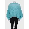 Light blue knitted cropped pullover