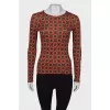 Orange print long sleeve