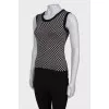 Black and white T-shirt with lurex