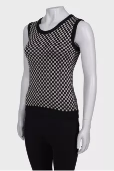 Black and white T-shirt with lurex