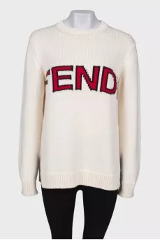 White pullover with logo