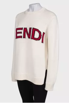 White pullover with logo