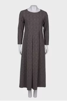 Glen weave maxi dress