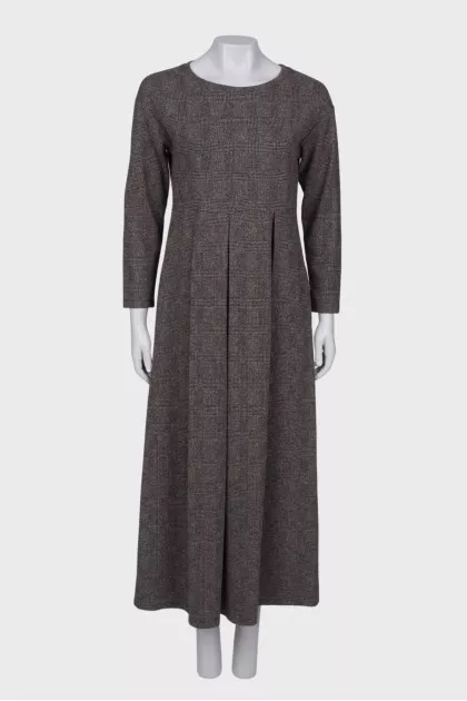 Glen weave maxi dress