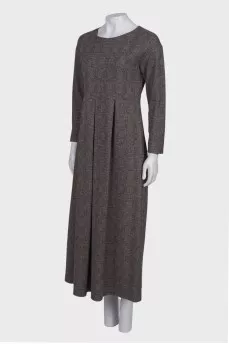 Glen weave maxi dress