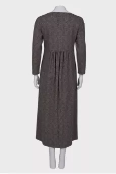 Glen weave maxi dress