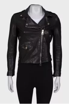 Black leather jacket