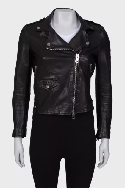 Black leather jacket