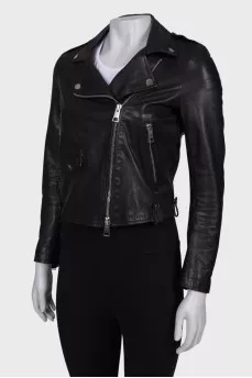 Black leather jacket