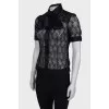 Lace blouse with ties