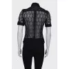Lace blouse with ties
