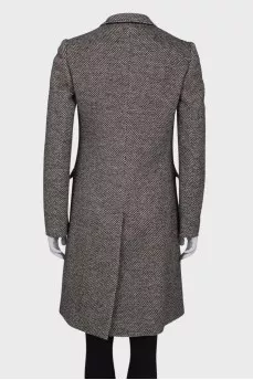 Black and white coat single-breasted fit