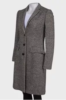 Black and white coat single-breasted fit