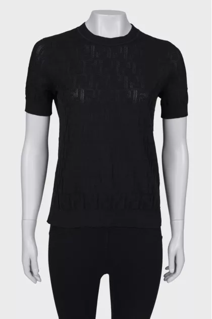 Black T-shirt with brand logo