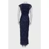 Navy blue ruffled maxi dress