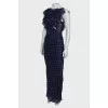 Navy blue ruffled maxi dress