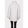 White down jacket with fur collar
