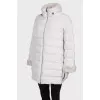 White down jacket with fur collar