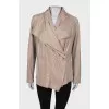 Beige jacket with wide lapels