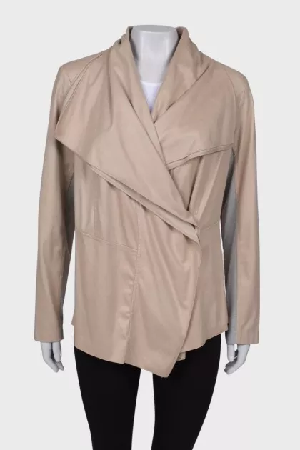 Beige jacket with wide lapels