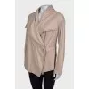 Beige jacket with wide lapels