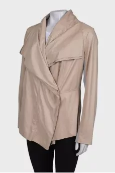 Beige jacket with wide lapels