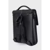 Men's leather rectangular backpack