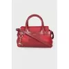 Leather red bag with keychain