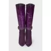 Purple pointed toecap boots