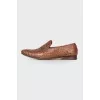 Men's embossed leather shoes
