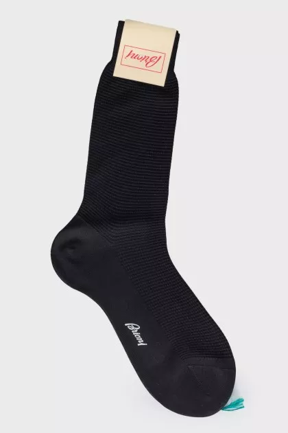Men's black socks with a tag