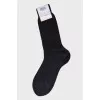 Men's black socks with a tag