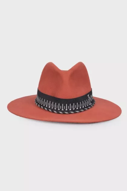 Hat with ribbon