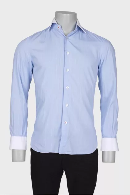 Men's blue checked shirt