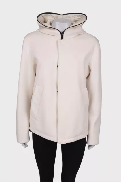 White hooded jacket