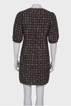 Checked tweed dress