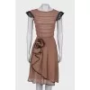 Fitted dress with frill