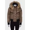 Brown jacket with fur hood