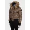Brown jacket with fur hood