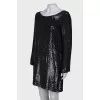Dress embroidered with sequins, straight fit