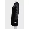 Velor dress with translucent sleeves