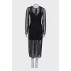 Openwork maxi dress, with a tag